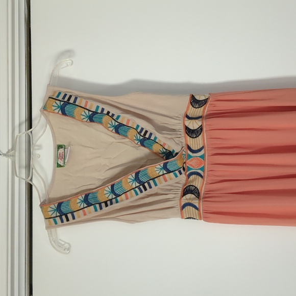 Flying Tomato Pink Maxi Sundress V-Neck Sleeveless - Picture 2 of 5